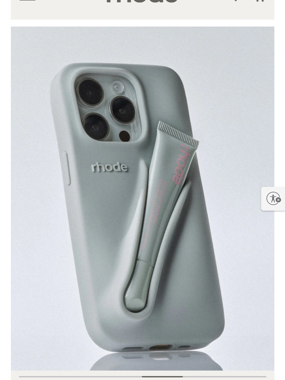 RHODE Grey Silicone Phone Case iPhone 14 Pro Max (Lip Treatment not Included)